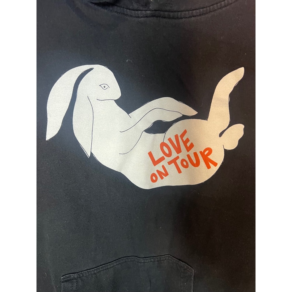 Harry Styles Love On Tour Black Hoodie Rabbit Graphic Concert Merch XL